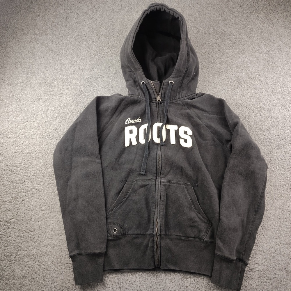 Roots Canada Jacket Hoodie Full Zip Size Large Womens